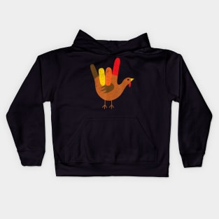 Peace Sign Turkey Hand Cool Thanksgiving Hippie Men Women Kids Hoodie